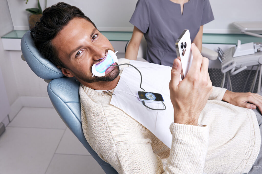Photo of dental patient relaxing